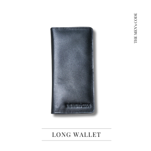 Black Leather Long Wallet For Men