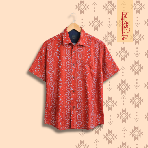 Block Print Cotton Half Shirt- 01