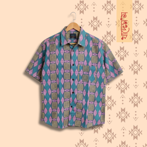 Block Print Cotton Half Shirt- 02