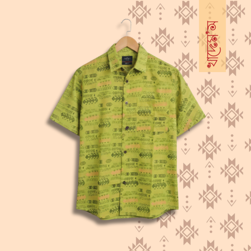 Block Print Cotton Half Shirt- 07