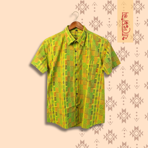 Block Print Cotton Half Shirt- 08