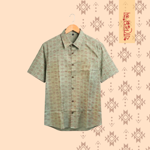 Block Print Cotton Half Shirt- 11
