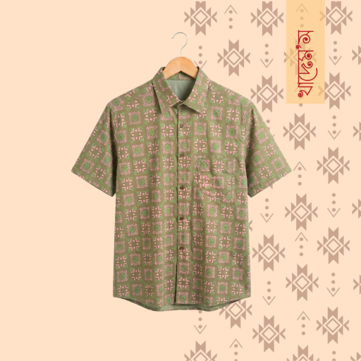 Block Print Cotton Half Shirt- 12