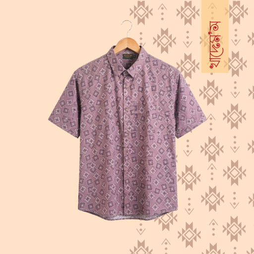 Block Print Cotton Half Shirt- 13